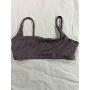 Tiger Friday Child XL Cami Bralette Purple Ribbed Tank Crop Top Athletic Dance